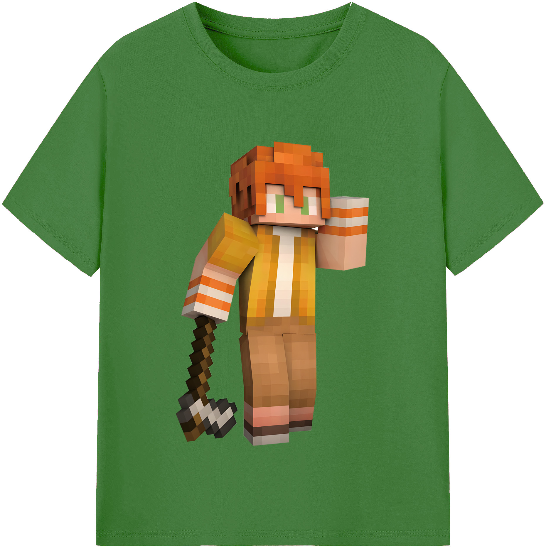 （画像用） マインクラフト ブロックの世界 Minecraft MC Block world レディースカジュアルプリントTシャツ（綿100％）